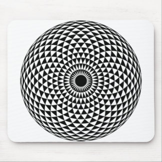 Tapis de souris noir et blanc hypnotique créatif