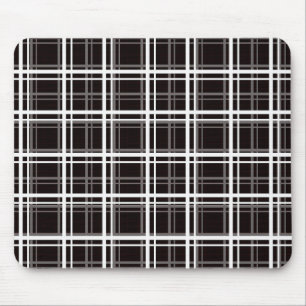 Tapis De Souris Noir Fenêtre Plaid Grid Stripes Design Motif