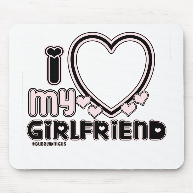 Tapis De Souris noir i luv 1 (Devant)