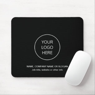Tapis de souris noir moderne Logo d'entreprise