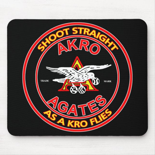 Tapis De Souris Noir Mousepad d'agate d'Akro (Devant)