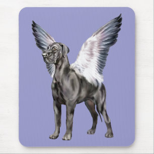 Tapis De Souris Noir UC d'ange de great dane