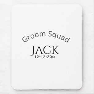Tapis De Souris Nom de l'équipe du marié date année lettre grasse