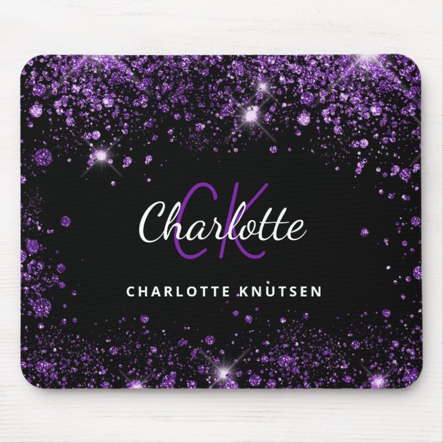 Tapis De Souris Nom d'initialisation du monogramme de parties scin (Devant)