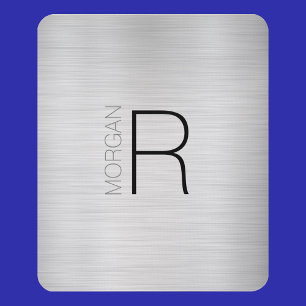Tapis De Souris Nom do-it-yourself Monogramme, Gris Noir, Argent B