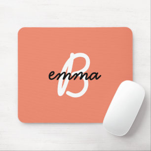 Tapis De Souris Nom du corail   Initiale Moderne tendance Style Or
