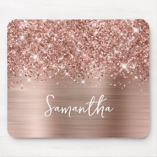 Tapis De Souris Nom du glamour or Rose Glitt (Devant)