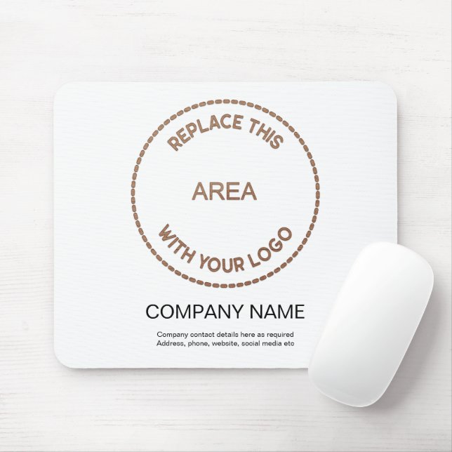 Tapis De Souris Nom du logo de l'entreprise - Blanc (Avec souris)