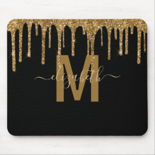 Tapis De Souris Nom du monogramme de la Parties scintillant à gou
