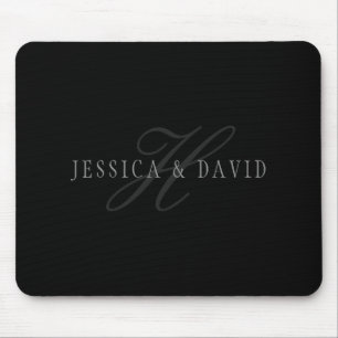 Tapis De Souris Nom et nom de famille des couples Monogramme