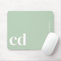 Nom minimaliste du monogramme vert clair