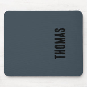 Tapis De Souris Nom minimaliste personnalisé Gris Charbon