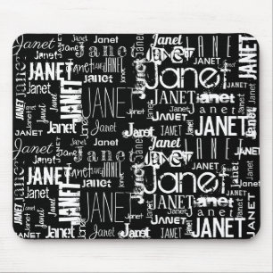 Tapis De Souris Nom Panier de souris noir blanc Personnaliser