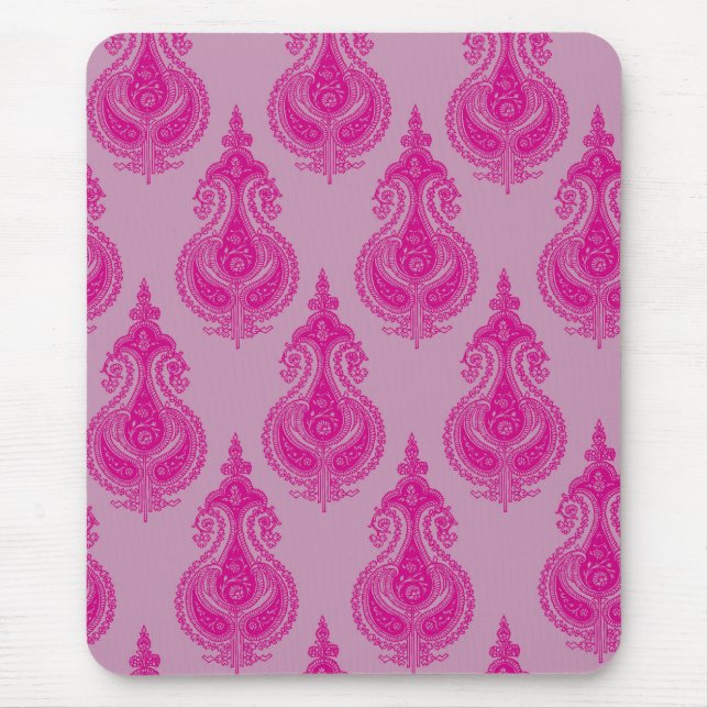 Tapis De Souris Nom personnalisable rose de Paisley (Devant)