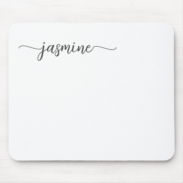 Tapis De Souris Nom personnalisé avec monogramme simple et féminin (Devant)