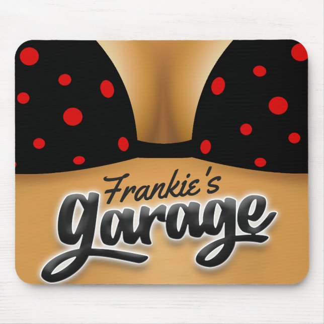 Tapis De Souris Nom personnalisé Bikini Babe Girl Man Cave Garage (Devant)