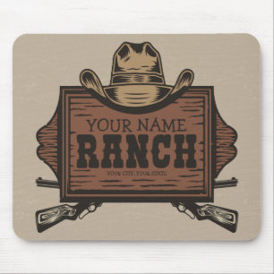 Tapis De Souris NOM PERSONNALISÉ Canons Cowboy Connexion Western R