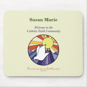 Tapis De Souris Nom personnalisé, Cercle de la colombe RCIA sur fo