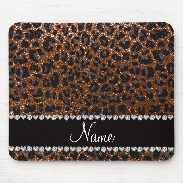 Tapis De Souris Nom personnalisé chocolat parties scintillant brun (Devant)