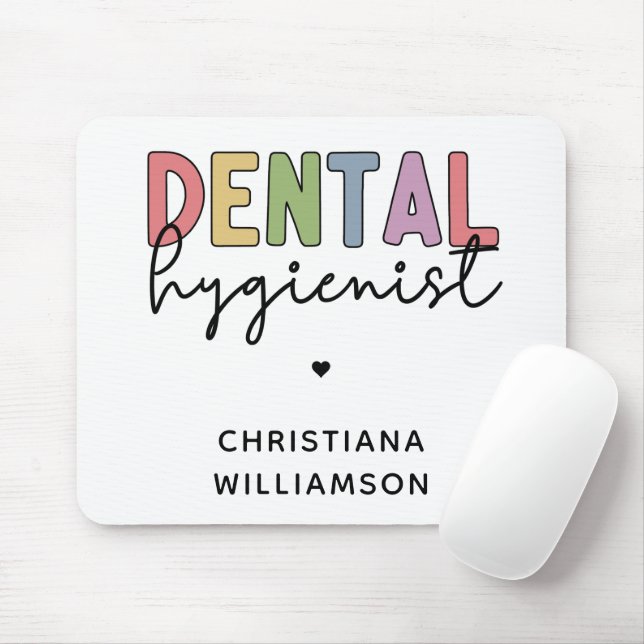 Tapis De Souris Nom personnalisé Dental Hygienist RDH Cadeaux (Avec souris)
