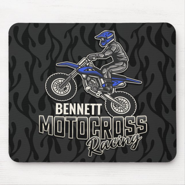 Tapis De Souris Nom personnalisé Dirt Vélo Rider Motocross Racing (Devant)