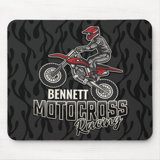 Tapis De Souris Nom personnalisé Dirt Vélo Rider Motocross Racing (Devant)