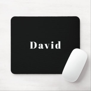 Tapis De Souris Nom personnalisé élégant ou autre texte   Noir & B