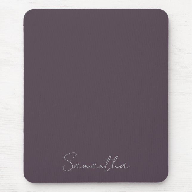 Tapis De Souris Nom personnalisé élégant Purple Taupe (Devant)