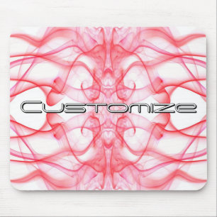 Tapis De Souris Nom personnalisé Fumée Rouge Symétrique Blanc
