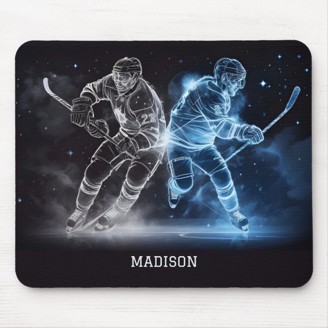 Tapis De Souris Nom personnalisé Hockey sur glace (Devant)