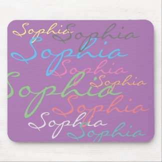 Tapis De Souris Nom personnalisé Maximaliste Moderne Typographie u