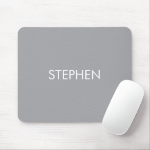 Tapis De Souris Nom personnalisé minimaliste gris