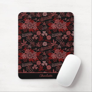 Tapis De Souris Nom personnalisé motif floral coloré