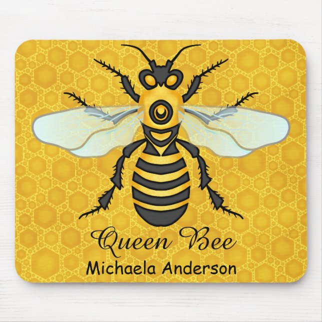 Tapis De Souris Nom personnalisé par reine des abeilles de nid (Devant)