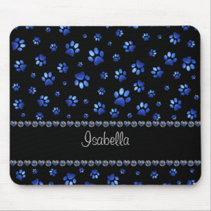 Tapis De Souris Nom personnalisé, pattes de chien de parties scint