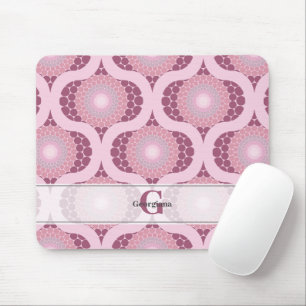 Tapis De Souris Nom personnalisé Retro Radiant Dusky Rose Dot Mand