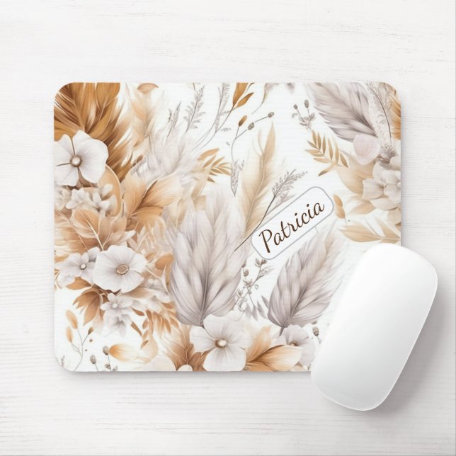 Tapis De Souris Nom personnalisé Rustique moderne Fleur sauvage de (Avec souris)