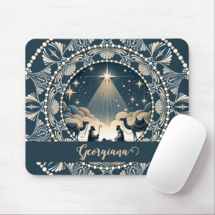 Tapis De Souris Nom personnalisé Star of Wonder Nativité Dot Manda