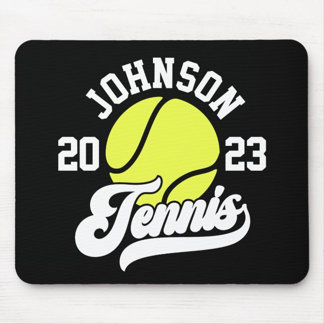 Tapis De Souris NOM Personnalisé Tennis Lecteur Racket Ball Court (Devant)