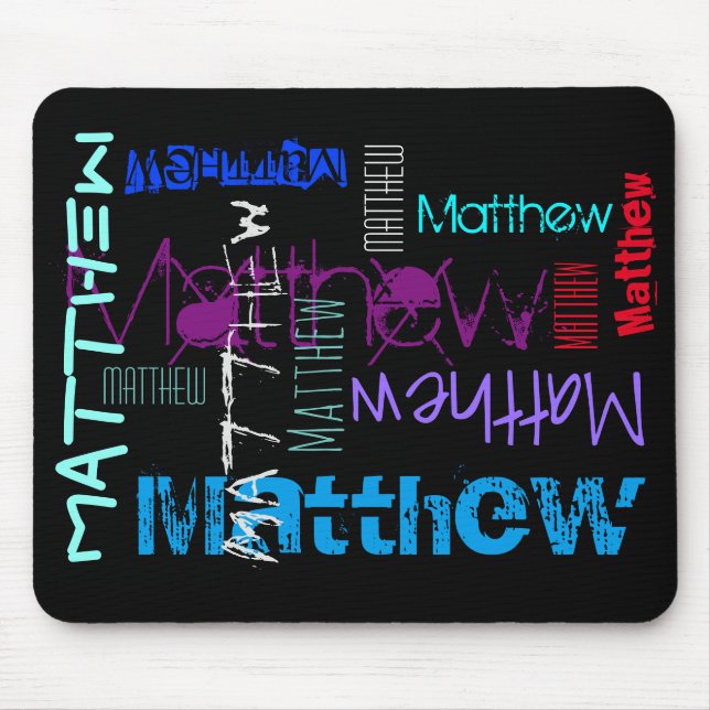 Tapis De Souris Nom répétitif personnalisé 7 lettres Mousepad (Devant)
