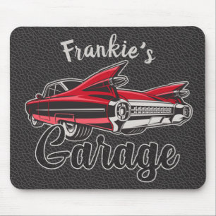 Tapis De Souris NOM Rétro Red Caddy Vintage Classic Car Garage