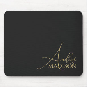 Tapis De Souris Nom Serif Script noir