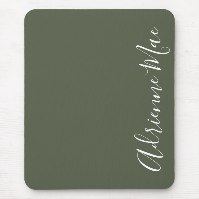 Tapis De Souris Nom tout simplement élégant Dark Chive Green Perso (Devant)