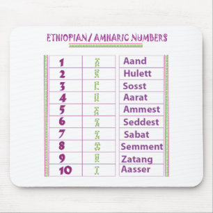 Tapis De Souris Nombres éthiopiens/amhariques