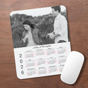 Tapis De Souris Noms de photos personnalisés Calendrier 2026