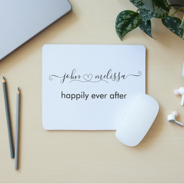 Tapis De Souris Noms de script de devis Mariage simples (Créateur téléchargé)