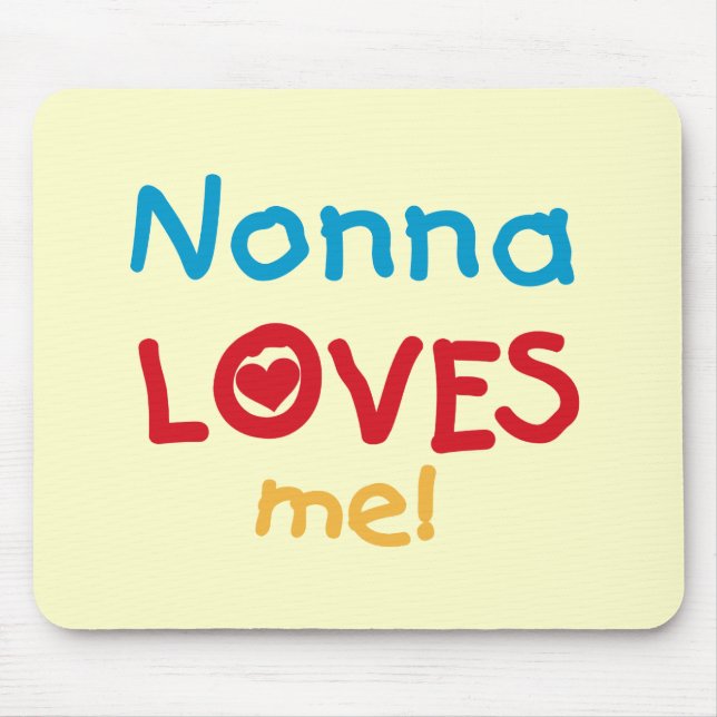 Tapis De Souris Nonna m'aime T-shirts et cadeaux (Devant)