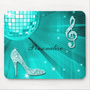 Tapis De Souris Note de musique et talon aiguille scintillants sar