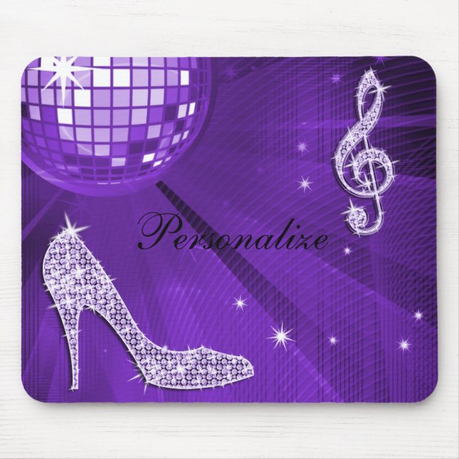 Tapis De Souris Note lilas pourpre scintillante de musique et (Devant)