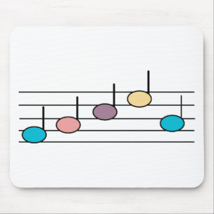Tapis De Souris Notes de Musique Colorées Motif Pastel